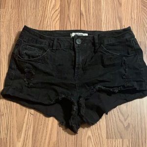 Black jean shorts